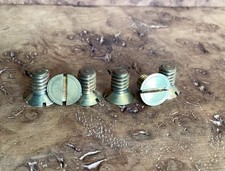 Vintage 1/4” BSW X 3/8” Whitworth Brass Countersunk Slotted Machine Screws X 6