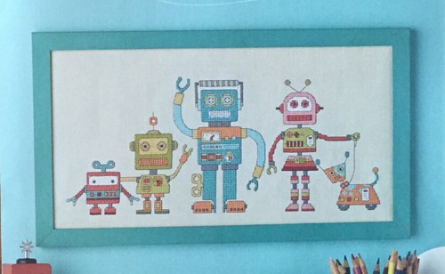 Cross stitch chart robo pals - cross,