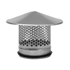 Galvanised Steel Chimney Cowl with Metal Mesh and Rubber Gasket Metal Cap
