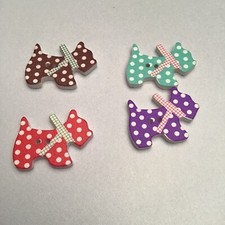 4 x Scottie Dog Shaped Wooden