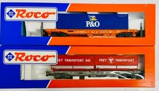Roco 46570 SNCB/NMBS TRW Sdkmss with P&O Container & 46569 SBB HUPAC Frey Tpt HO