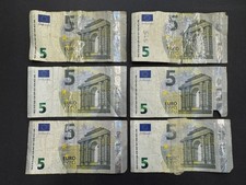 Damaged €5 Euros Banknote Set (6) LOT: 0211-981
