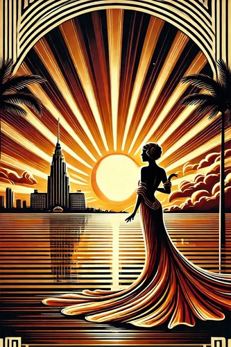 Elegant woman art - art, city