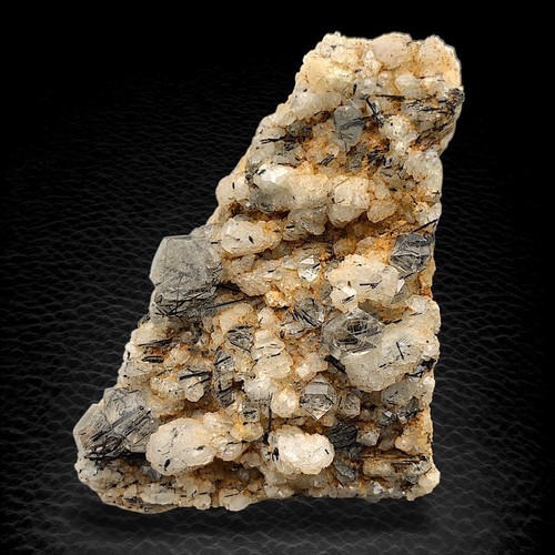Black rutile with quartz - black,