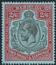 BERMUDA 1929 2/6 black and red