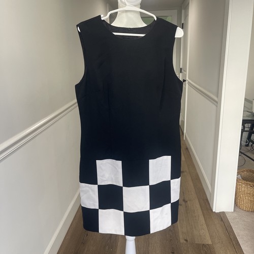 Checkerboard dress black white - dress,