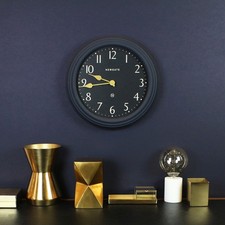 DOR369PEBL - Pimlico Wall Clock - Petrol Blue -  Reverse Arabic Dial