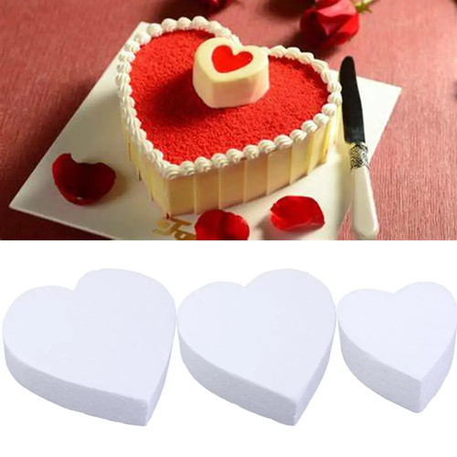 Heart shaped foam cake dummy - foam,