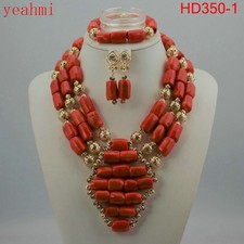 Coral Beads Statement Necklace