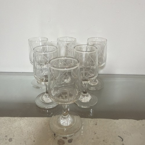Set etched mid century - set,