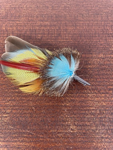Vintage feather hat brooch pin - brooch,
