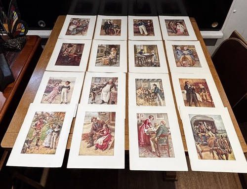Antique coloured prints of - coloured,