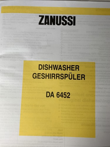 Zanussi dishwasher guide - dishwasher, ~