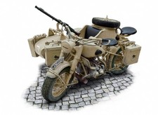 Italeri 7403 German Military Motorcycle with Sidecar 1:9th Scale Plastic Kit T48