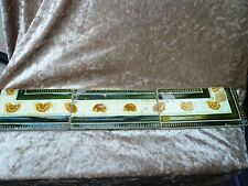 3 Victorian glazed edging tiles reclaimed from fireplace