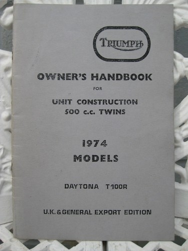 Triumph owner handbook - triumph, owner’s