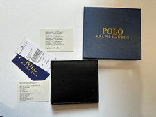 Polo Ralph Lauren Bifold Leather Wallet Coin Pocket for Men - Black