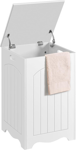 White bathroom laundry basket - bathroom,