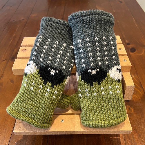 Sheep wrist warmers gloves - sheep,