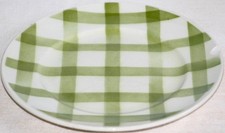Rare Antique 1940s French Moulin des Loups Green Gingham Side Plate