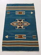 Vintage Chimayo Native American Weaving Blanket Kilim Rug Carpet 172x113cm
