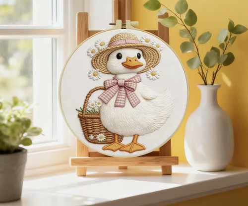 Embroidery kit daisy - daisy, duck