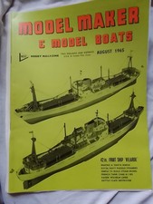 MODEL MAKER/MODEL BOATS MAGAZINE AUGUST 1965--FREE POSTAGE-SEE ACTUAL PHOTOS
