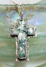 Roman Glass Pendent Cross Ster