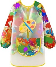 Kids Art Apron Rainbow Colour Explosion Waterproof Smock Long Sleeved