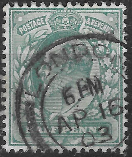 Halfpenny green stamp - green, gb