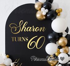 Personalised Birthday Vinyl Decal for Sail Board Backdrop Balloon Sign Party