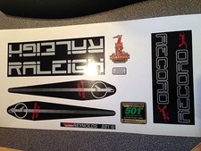 RALEIGH "Record SPRINT" decal set. Silver/black. Incl 501. Mirror silver or gold