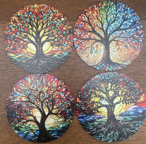 Wood circular coasters - 4,