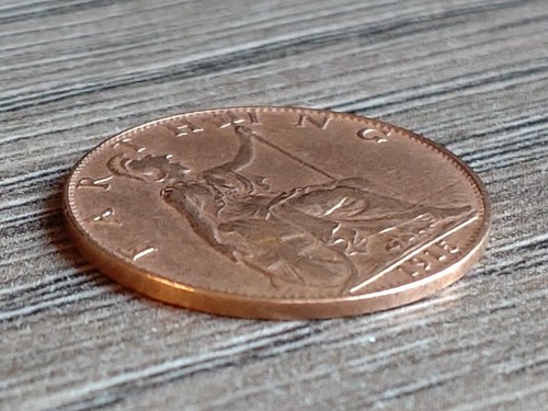 1915 king george farthing - king,