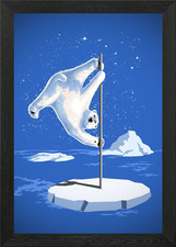 NORTH POLE DANCER - Pole Dancing Po Framed Wall Art Poster Canvas Print Picture
