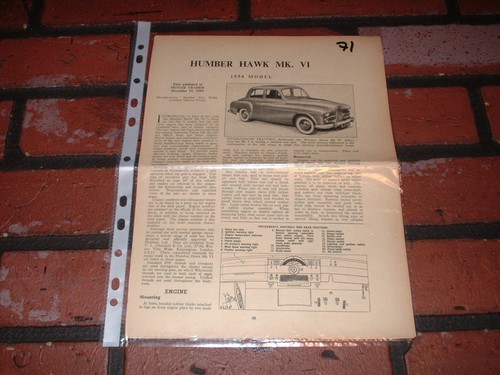 Humber hawk motor trader - humber,