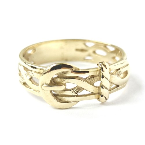 9ct gold buckle ring - buckle, size