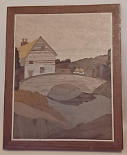 3 x Vintage Wooden Marquetry