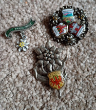 3 x  Vintage Enamel Pin Badges