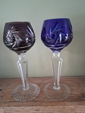 bohemian hock wine glasses cut clear nachtmann  crystal