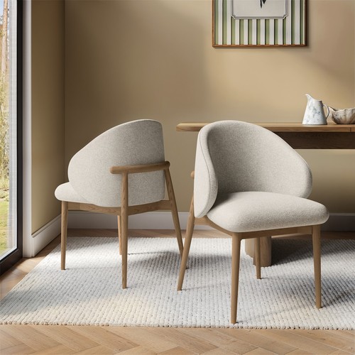 Beige upholstered curved - beige,