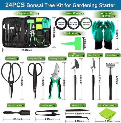 Piece bonsai tool set carry - piece, &
