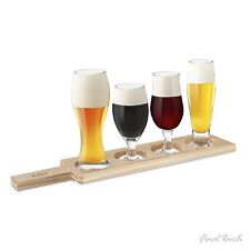 Beer Ale Tasting Gift Set Includes Wheat Tulip Porter Stout Pilsner Glass Paddle