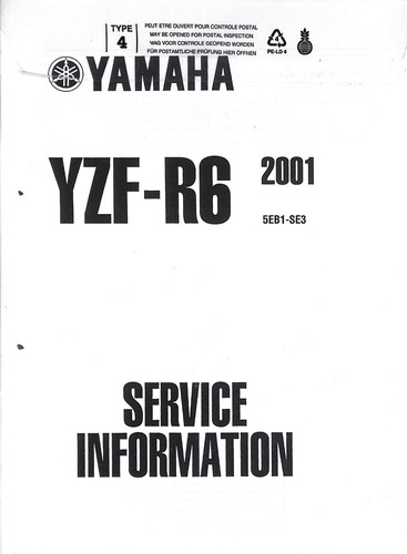 Yamaha yzf 2001 service - yzf-r6, ~