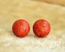 Vintage natural coral 925 sterling silver stud earrings