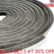 10M Self Adhesive Draught Excluder Brush Window Pile Seal Door Weather Strip UK