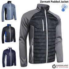 MENS GOLF JACKET SUNDERLAND ZERMATT MENS THERMAL PADDED WINTER GOLF TOP NEW