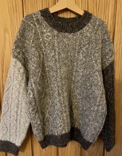 ZARA Boys Crew Neck Jumper Sweater 8-9 Years Grey Colourblock Polyester 