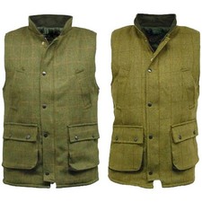 Game Men Multi Pocket Tweed Gilet Adults Two Way Zip Bodywarmer Waistcoat Jacket