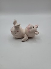 Ceramic Pig Lying On Back Figurine Ornament
